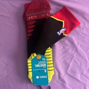Atlanta Hawks. Stance Basketball Crew Socks - Red, Black, Yellow